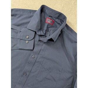 UNTUCKit MLB Boston Red Sox Navy Blue Wrinkle Free Cotton Shirt Mens Large